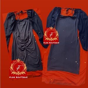 Women dress open from back size blue color medium & Large